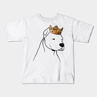 Dogo Argentino Dog King Queen Wearing Crown Kids T-Shirt